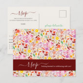 Carte Postale Aquarelles vives Fleurs de tulipe d'été Mariage (Devant / Derrière)