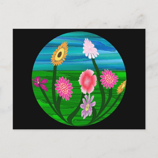 Carte Postale Aquarium à fleurs (Devant)