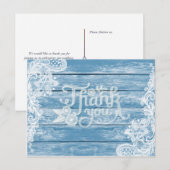 Carte Postale Aquarium Blue Wood et dentelle Mariage Merci (Devant / Derrière)