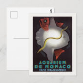 Carte Postale Aquarium de Monaco Poster vintage 1926 (Devant / Derrière)
