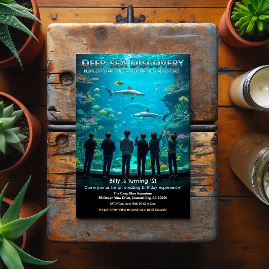 Carte Postale Aquarium Deep Sea Discovery Birthday Party