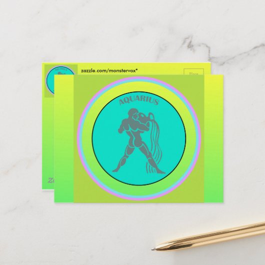 Carte postale Aquarius (Devant/Arrière en situation)