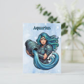 Carte Postale Aquarius Traits, Dates and Energy (Debout devant)