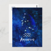 Carte Postale Aquarius Zodiac Constellation Blue Galaxy Sky (Devant / Derrière)