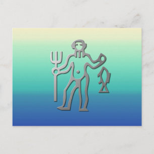 Carte Postale Aquarius Zodiac Star Connexion Argent clair