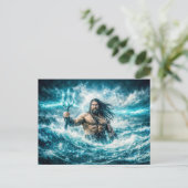 Carte Postale Aquarius Zodiac with Trident Warrior in Stormy Oce (Debout devant)