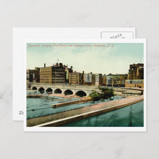 Carte Postale Aqueduct, Rochester, NY Vintage (Devant / Derrière)