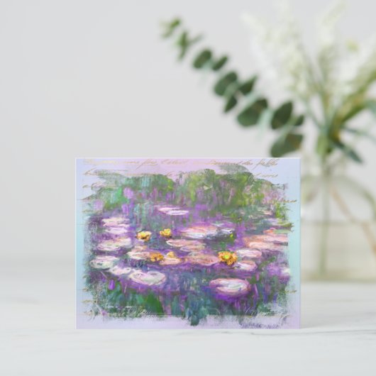 Carte Postale ** AR23 Monet Lily Pads Étang Ancien Poste D'Écrit (Debout devant)