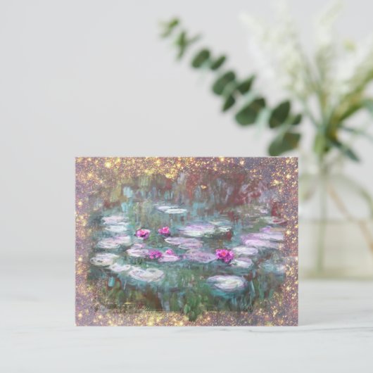 Carte Postale ** AR23 Monet Lily Pads Parties scintillant d'étan (Debout devant)