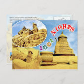 Carte Postale Arabian Nights sculpture de sable, Belgique (Devant / Derrière)