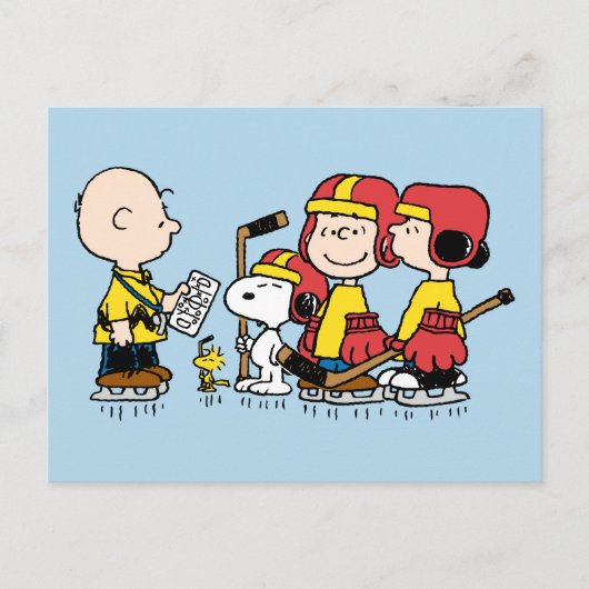Carte Postale Arachides | Entraîneur de hockey Charlie Brown (Devant)