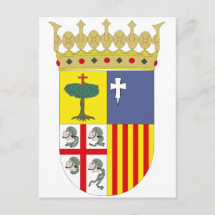 Carte Postale Aragón Armoiries officielles Espagne Symbole Heral