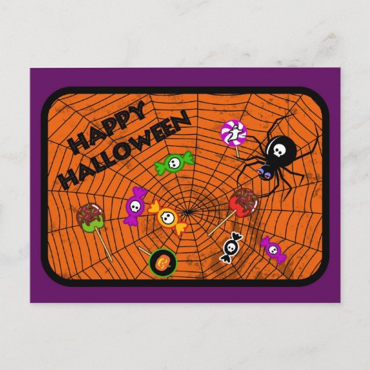 Carte Postale Araignée avec bonbons (Devant)