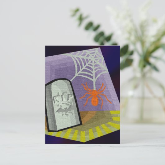 Carte Postale Araignée avec marqueur Web et RIP (Debout devant)