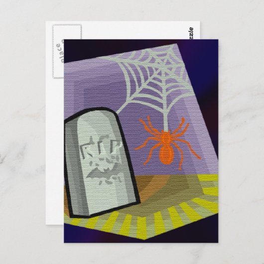 Carte Postale Araignée avec marqueur Web et RIP (Devant / Derrière)