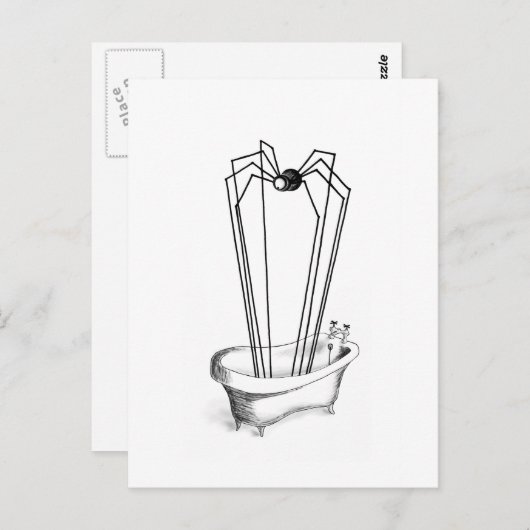 Carte Postale Araignée dans le bain (Devant / Derrière)