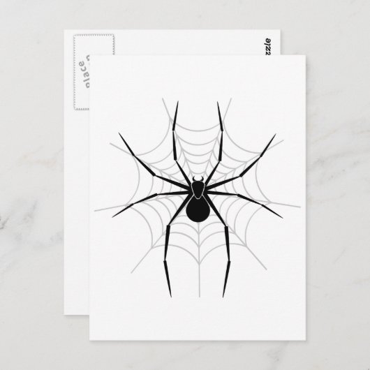 Carte Postale Araignée dans un Web (Devant / Derrière)