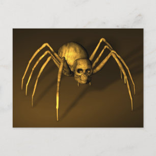 Carte Postale Araignée du crâne d'Halloween