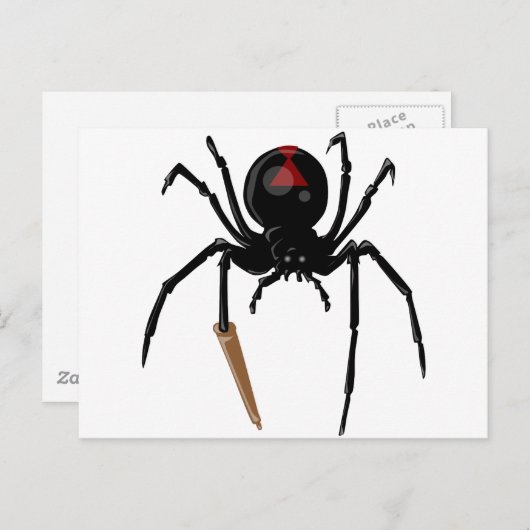 Carte Postale araignée noire (Devant / Derrière)