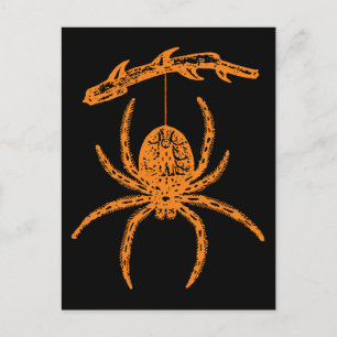 Carte Postale Araignée orange d'Halloween