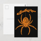 Carte Postale Araignée orange d'Halloween (Devant / Derrière)