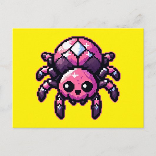 Carte Postale Araignée Pixel mignonne (Devant)