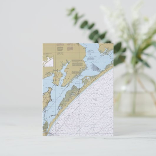 Carte postale Aransas Pass Texas Nautical Chart (Debout devant)