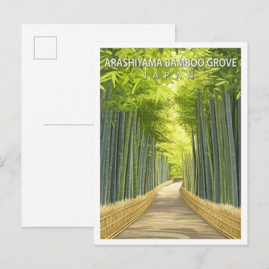 Carte Postale Arashiyama Bamboo Grove Japon Voyage (Devant / Derrière)