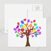 Carte Postale Arborescence des sensibilisations sur l'autisme (Devant / Derrière)