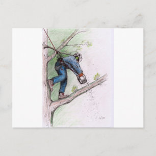 Carte Postale Arboriste du chirurgien Arbre de bûcheron