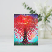 Carte Postale Arbre à coeurs tombants valentin (Debout devant)