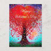 Carte Postale Arbre à coeurs tombants valentin (Devant)