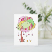 Carte Postale Arbre à cupcake de Whimsical avec Aquarelle d'oise (Debout devant)