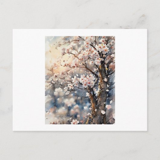 Carte Postale Arbre à fleurs de cerisier, (Devant)