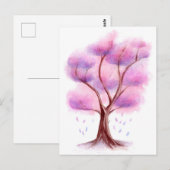 Carte Postale Arbre à l'aquarelle (Devant / Derrière)