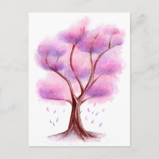 Carte Postale Arbre à l'aquarelle (Devant)