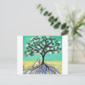 Carte Postale Arbre à papillon Whimsical Wheaten Terrier (Debout devant)