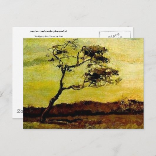 Carte Postale Arbre à vent (F10) Van Gogh Art (Devant / Derrière)