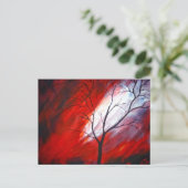 Carte Postale Arbre Abstrait et ciel rouge (Debout devant)