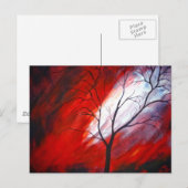 Carte Postale Arbre Abstrait et ciel rouge (Devant / Derrière)