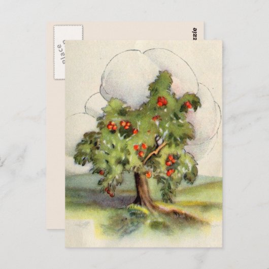 Carte Postale Arbre Apple vintage (Devant / Derrière)