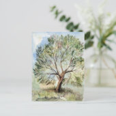 Carte Postale Arbre aquarelle (Debout devant)