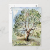 Carte Postale Arbre aquarelle (Devant / Derrière)