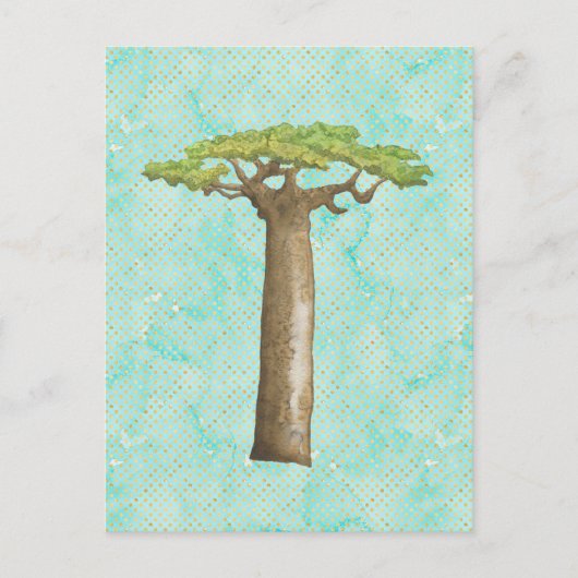 Carte Postale Arbre Baobab aquarelle (Devant)