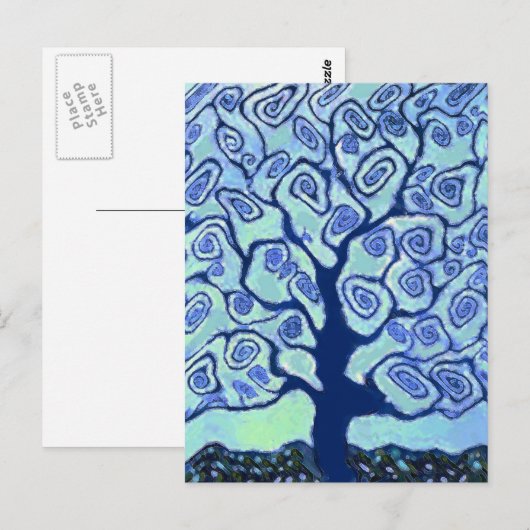 Carte Postale Arbre bleu (Devant / Derrière)