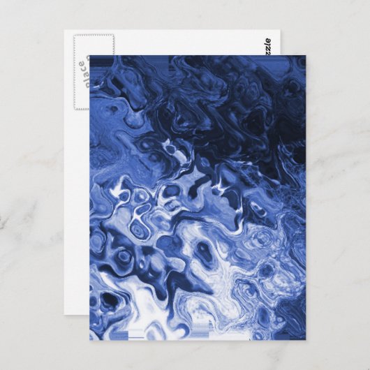 Carte Postale Arbre bleu Abstrait (Devant / Derrière)