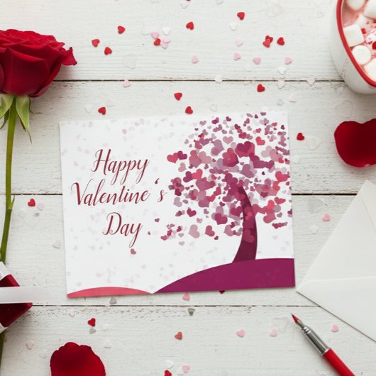 Carte Postale Arbre cardiaque Heureuse Sainte-Valentin