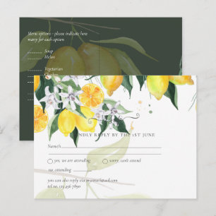 Carte Postale Arbre Citron Moderne Mariage RSVP