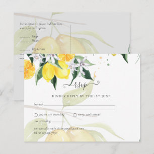 Carte Postale Arbre Citron Moderne Mariage RSVP