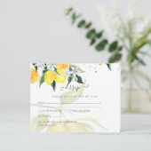 Carte Postale Arbre Citron Moderne Mariage RSVP (Debout devant)